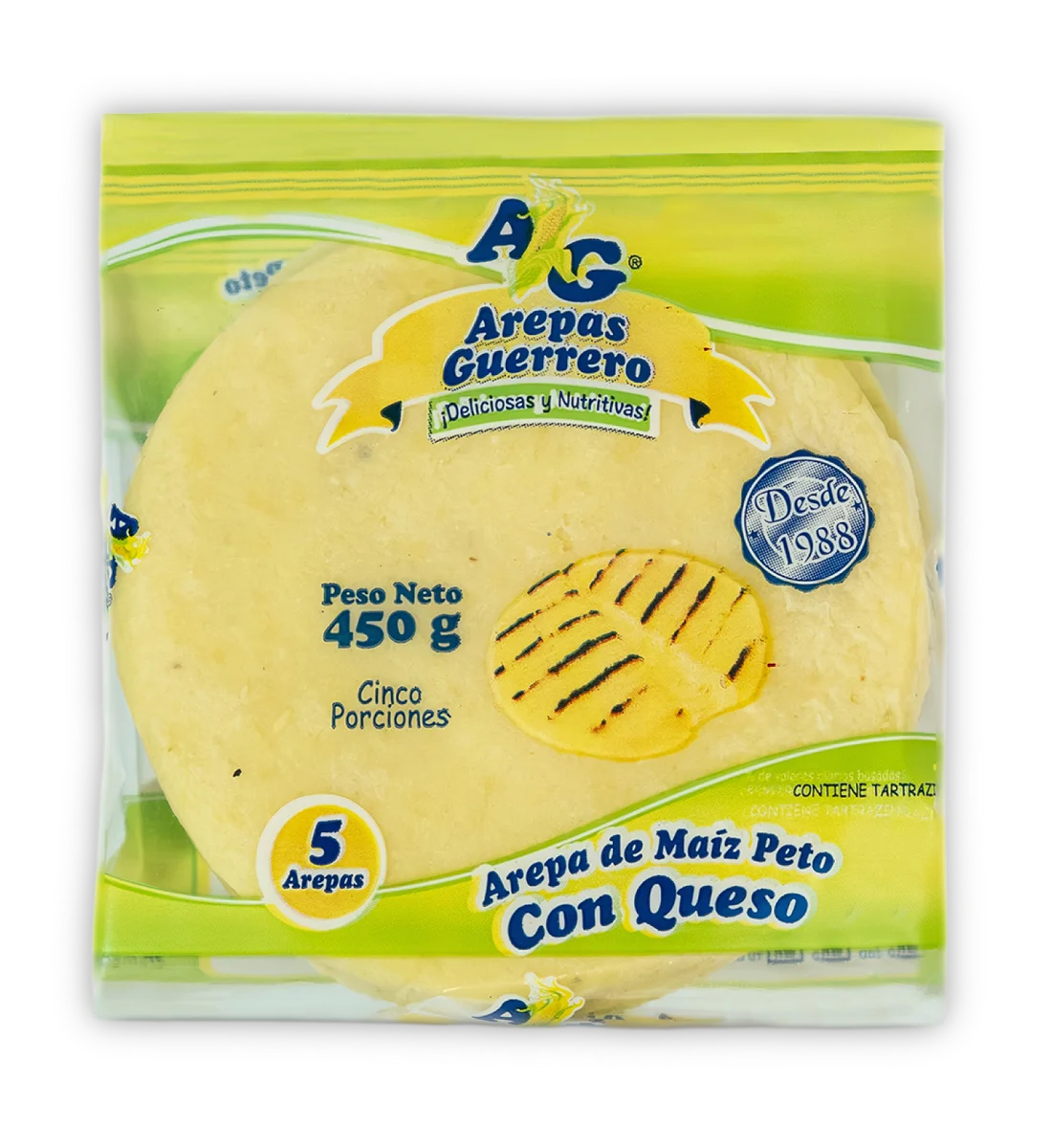 Arepas de Maíz Peto con Queso 450g