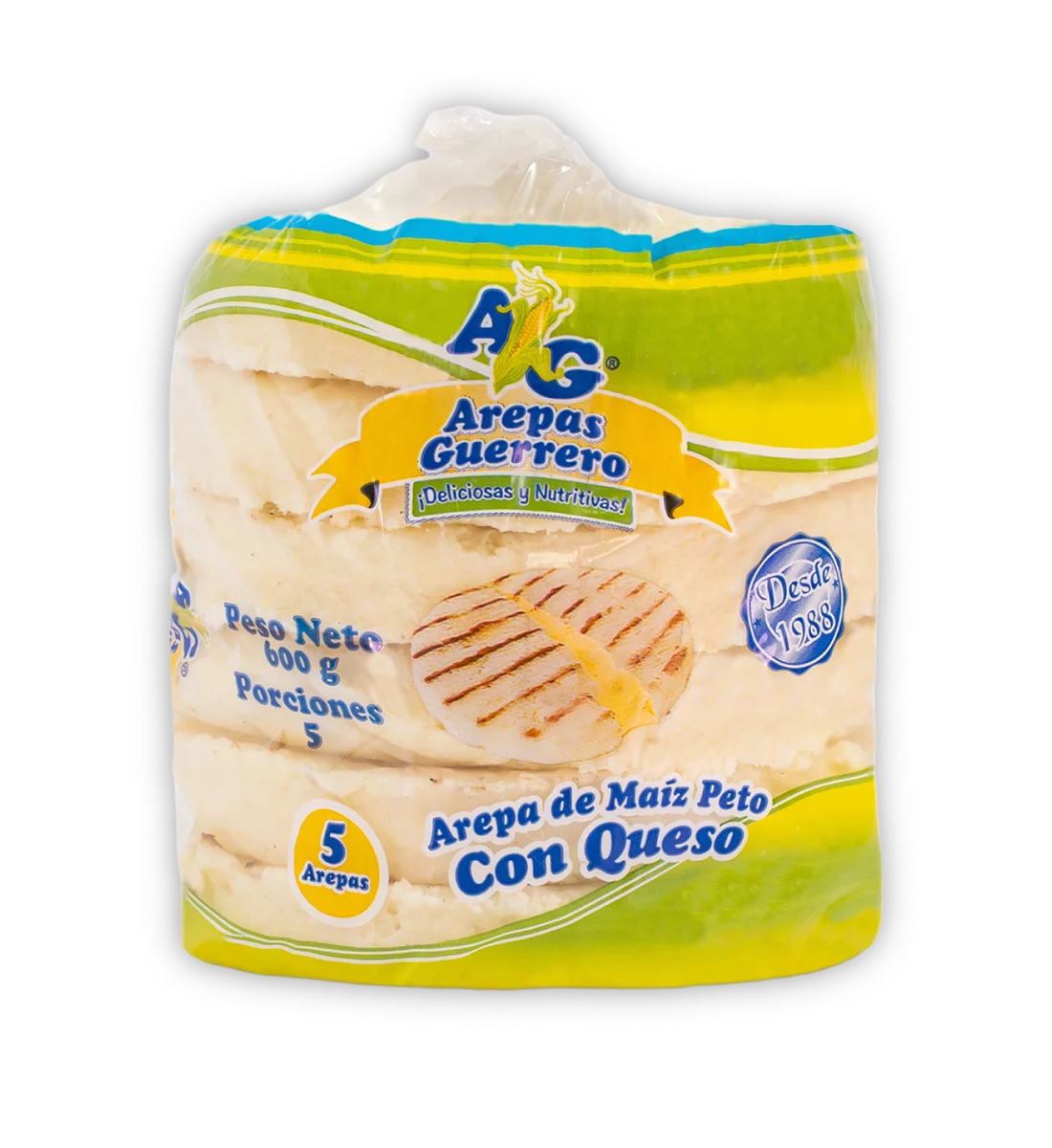 Arepas de Maíz Peto con Queso (Pequeña) 600g