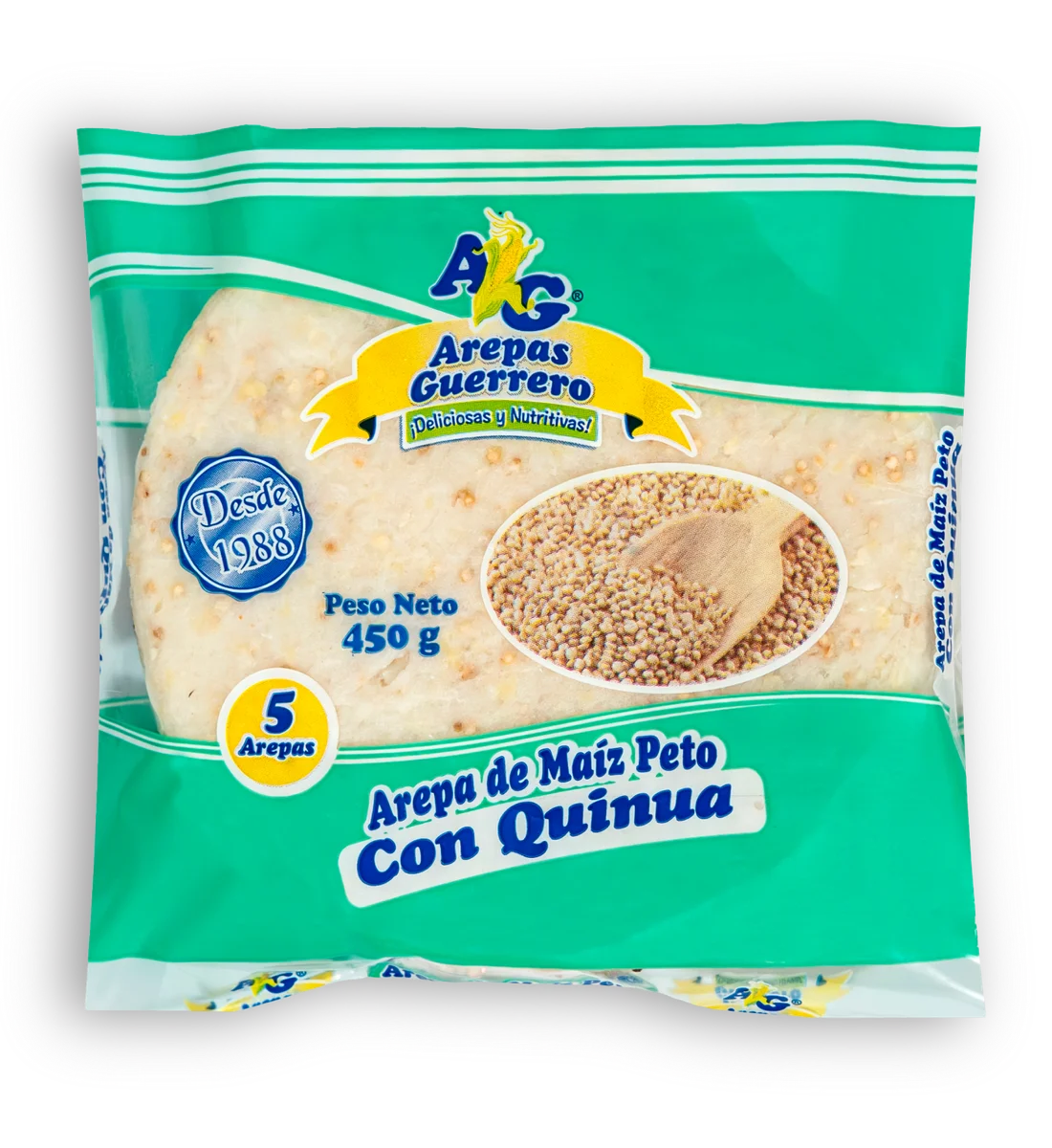 Arepas de Maíz Peto con semillas de Quinua 450g